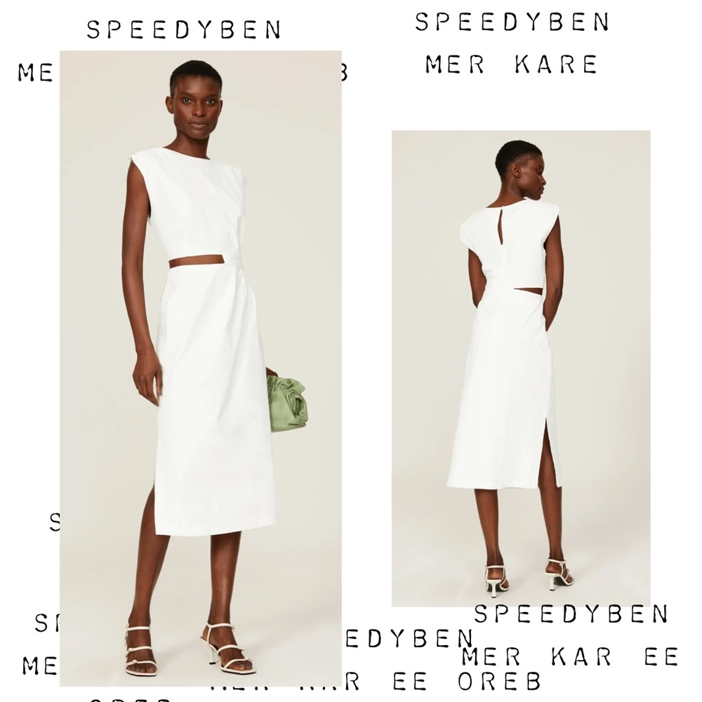 LOVE, WHIT White Cut Out Sheath Dress Medoum